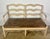 French Provincial French Provincial Style Bench W/ Rush Seat & Leather Cushion For Sale - Image 3 of 16