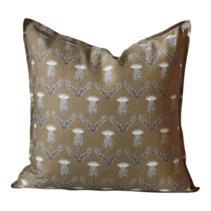 Lauren Servati Textiles, Thistle // Barley Pillow, 24"x24"