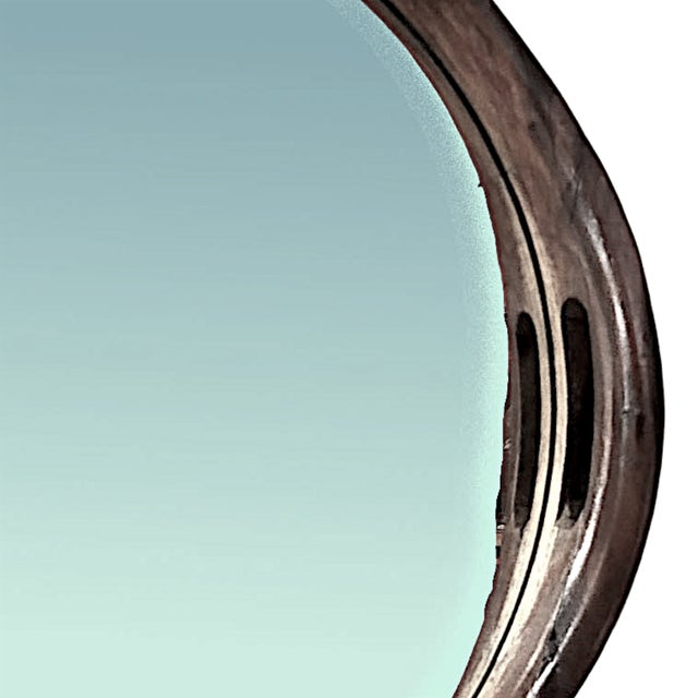 A Pair of Rustic Hand Hewn Farmhouse Wooden Serving Tray Style Wall Mirrors For Sale - Image 10 of 14