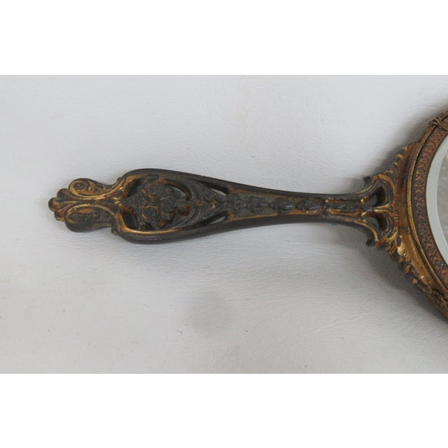 E&jb Empire Jeweled Hand Held Vanity Mirror 1920s Filigree Ornate Brass 4773b For Sale In Miami - Image 6 of 16