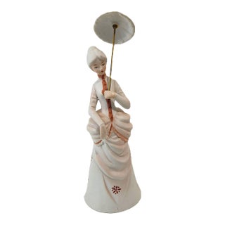Vintage Victorian Lady Porcelain Music Box Figurine For Sale