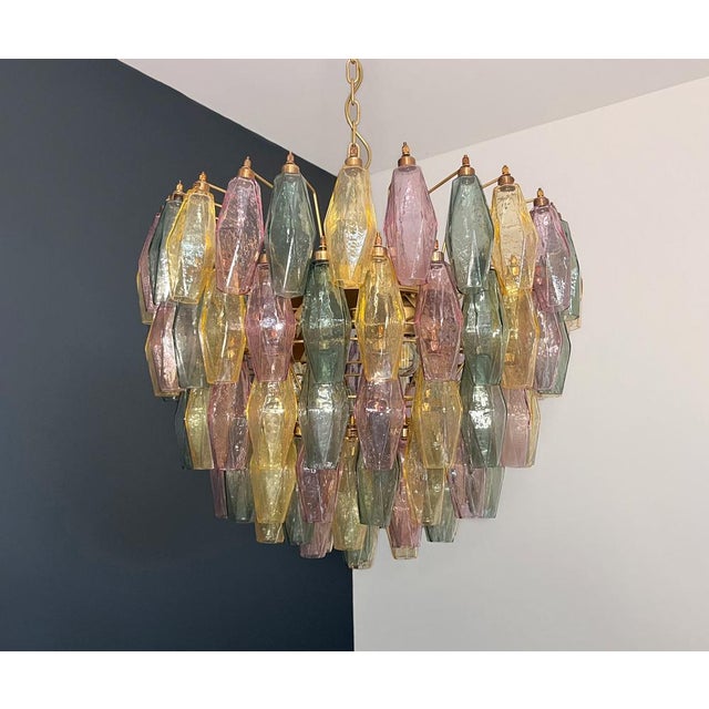 Murano Glass Candelier with 111 Multicolored Poliedri, 1990s For Sale - Image 6 of 18