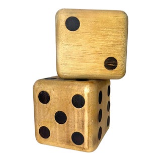 Vintage Jumbo Wood Dice - Set of 2 For Sale