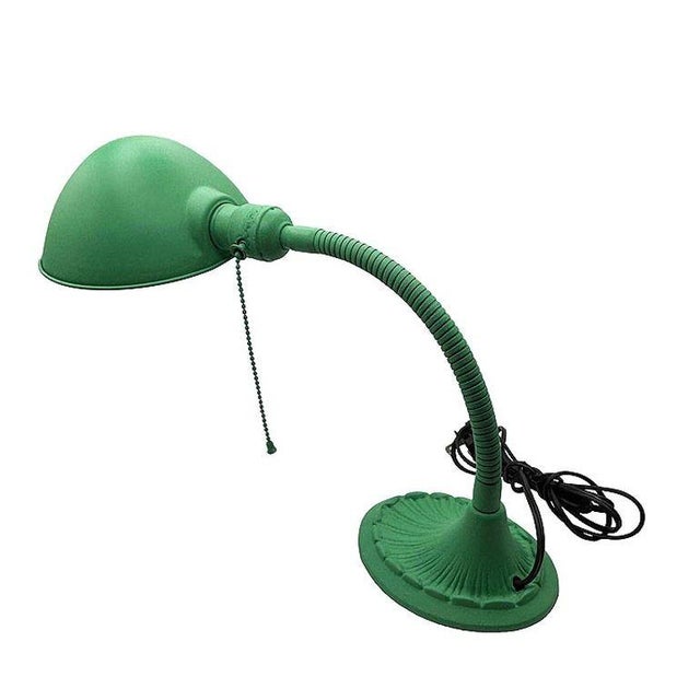 Art Deco 1920s Art Deco Gooseneck Desk Lamp W/Dome Shade and Shell Base For Sale - Image 3 of 6