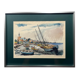 1968 Original Watercolor "Maldon, Essex" by English Artist j.g. Packard, Signed