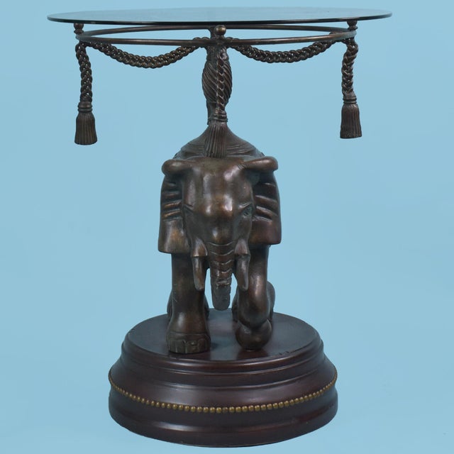 Boho Chic Boho Chic Elephant With Tassel Brass Table For Sale - Image 3 of 5