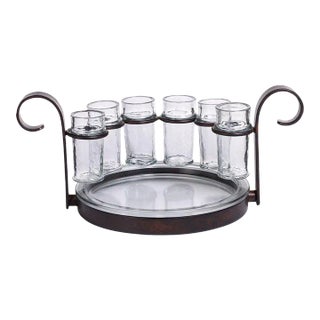 Regale 6 Shot Tequila Serving Set, Bronze, 7 Pieces For Sale