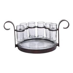 Regale 6 Shot Tequila Serving Set, Bronze, 7 Pieces