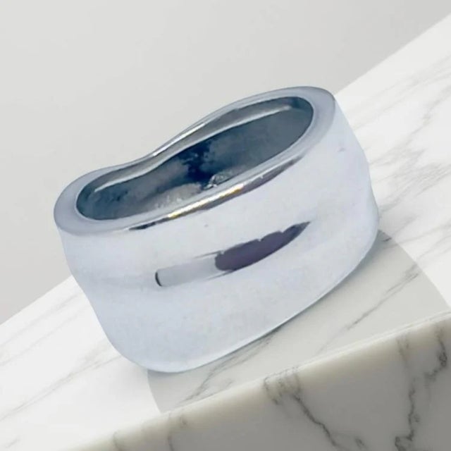 Silver Tiffany & Co Leaf Ring Size 4.5 Sterling Silver 5 Grams Estate For Sale - Image 8 of 12