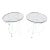 Pair of Midcentury Ice Cream Style Round Folding Cafe Tables Glass Tops For Sale