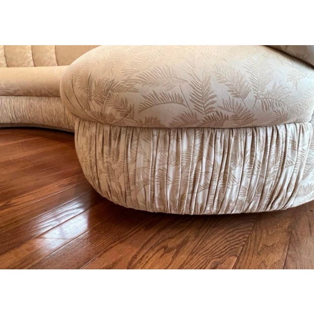 Textile 1980 Postmodern Curvy Kidney Sofa For Sale - Image 7 of 7