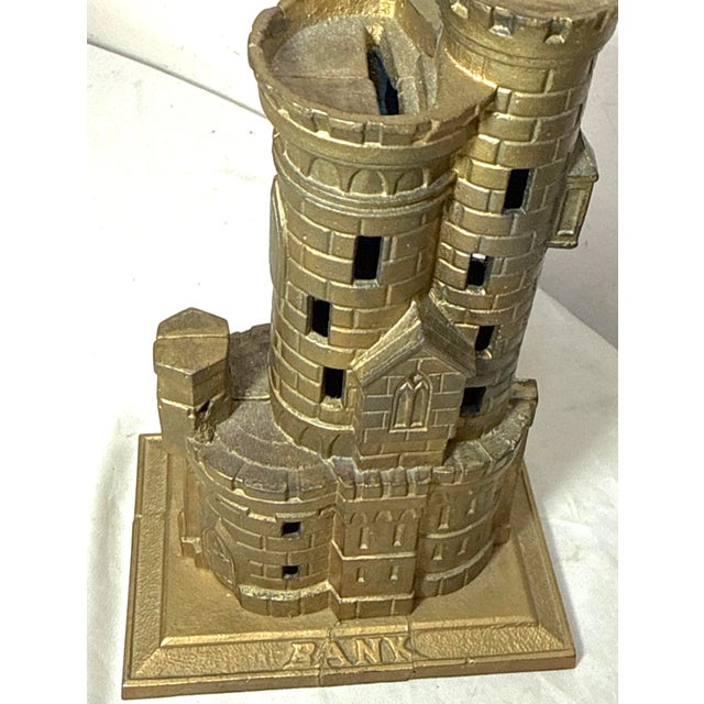 Rare Antique 1910 John Harper & Co. Castle With Two Towers Cast Iron Still Bank For Sale - Image 9 of 12