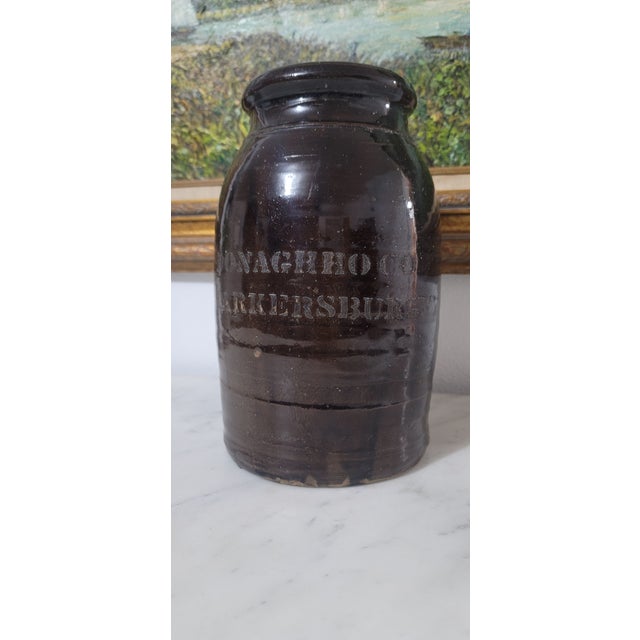 Antique Donaghho Company Parkersburg w.v Wax Seal Stoneware Crock For Sale - Image 10 of 12