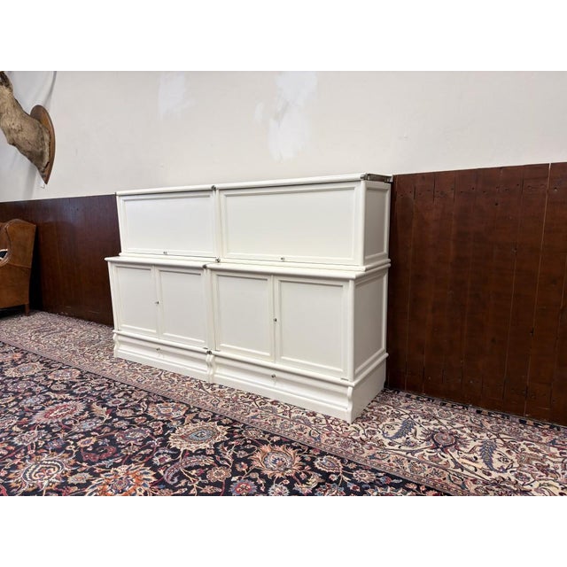 Low English White Bookcase from Globe Wernicke For Sale - Image 4 of 18