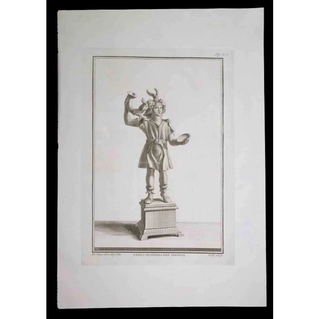 Ancient Roman statue, from the series "Antiquities of Herculaneum", is an original etching on paper realized by Carlo...