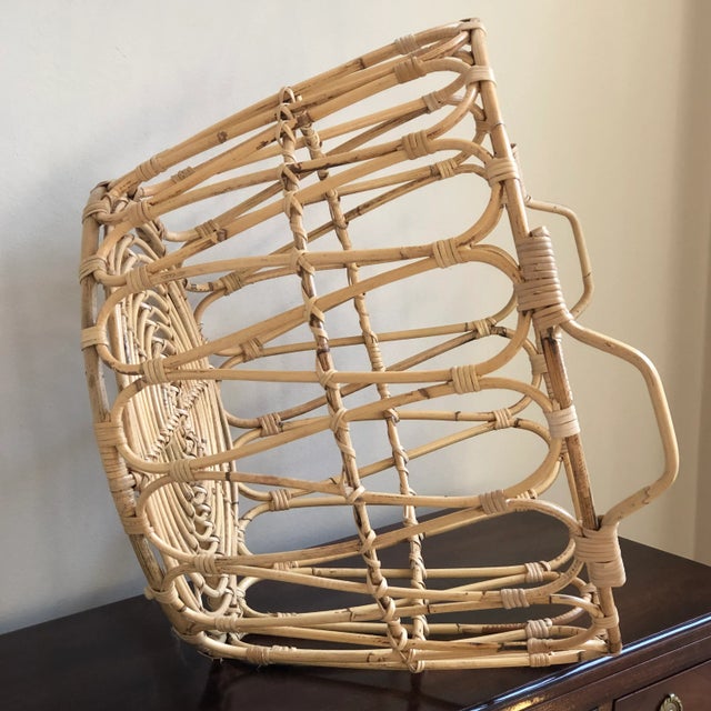Boho Chic Natural Rattan Laundry / Storage Basket For Sale - Image 9 of 12