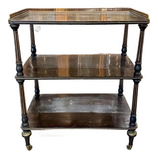 19th Century English Rosewood and Brass Trolley Table For Sale