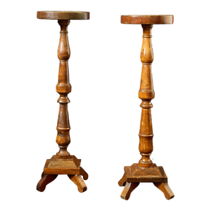 Pair of 19th Century Italian Pine Plant Stands