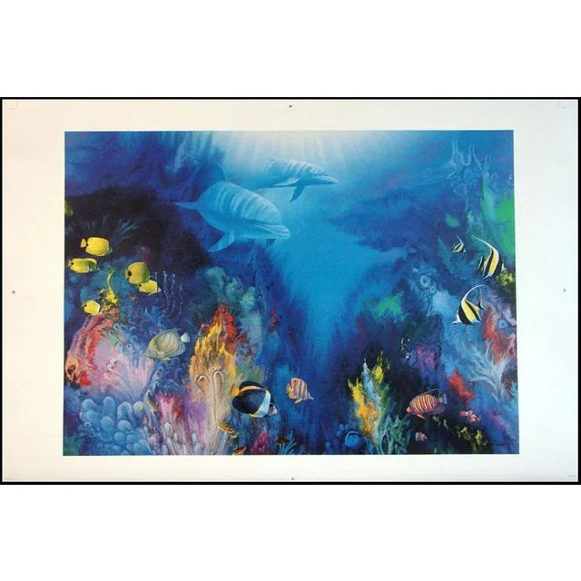 Impressionist 1990s "Golden Grotto" Oceanic Offset Lithograph by Robert Katona For Sale - Image 3 of 3