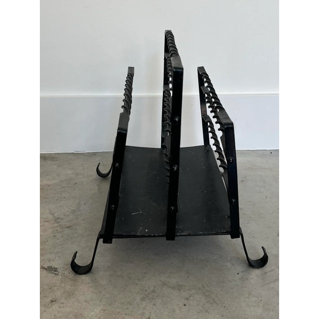 1960s 1960s Vintage French Twisted Wrought Iron Magazine Rack For Sale - Image 5 of 12
