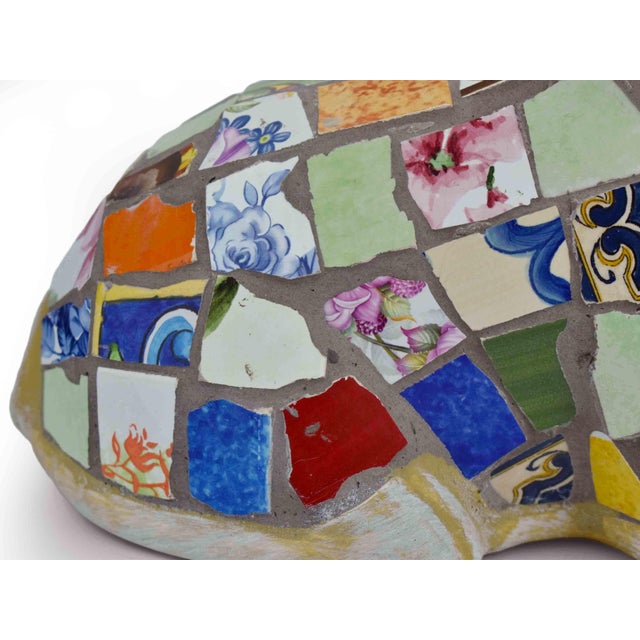 Handcrafted Multicore Reclaimed Ceramic Pieces Mosaic Pig Garden Outdoor Figurine For Sale - Image 9 of 12