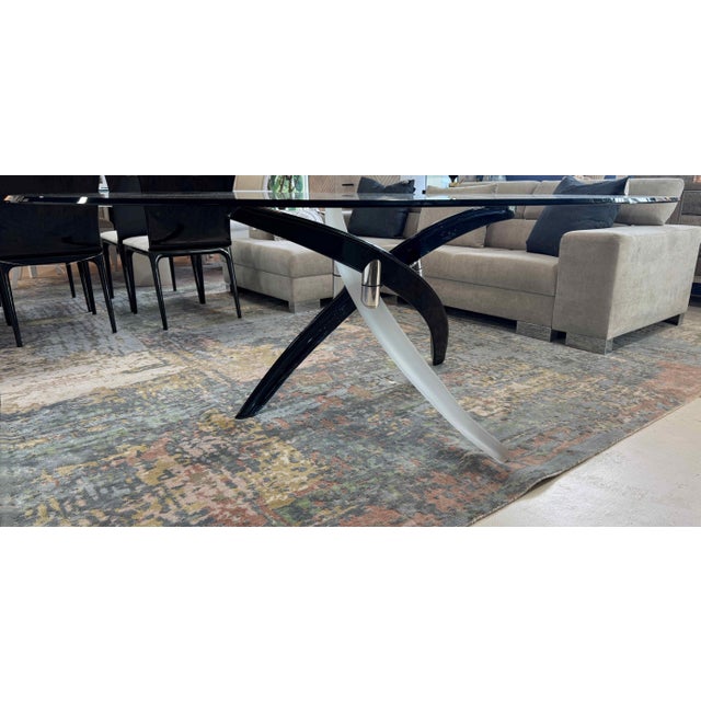 Italian Art Glass Dining Table Attributed to Tulczinsky for Reflex Angelo For Sale In West Palm - Image 6 of 13