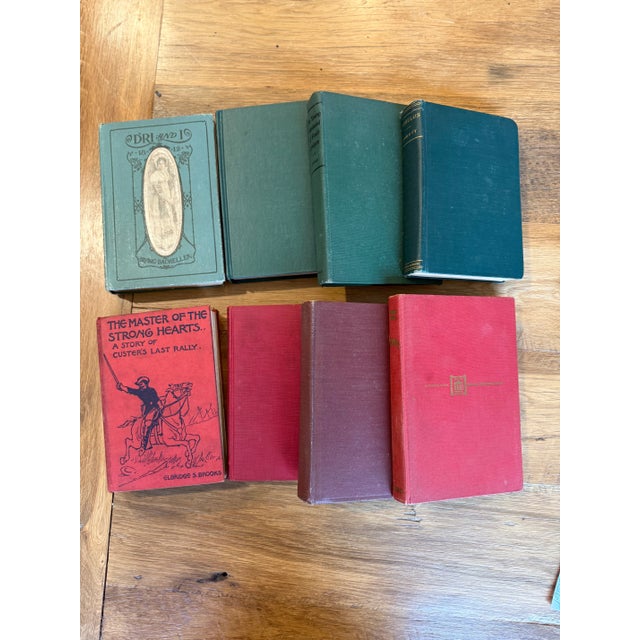 Set of 8 Antique Vintage Decor Designer Collection Hardcover Books Red Green Decor For Sale - Image 14 of 14