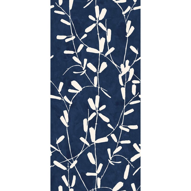 Sample - Liripoe Wallpaper by Susan Hable in Indigo For Sale