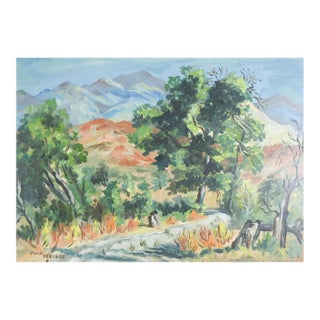 Mid 20th Century Mountain Road Landscape Painting For Sale