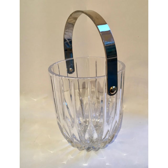 Crystal Ice Bucket With Nickel Handle For Sale - Image 4 of 8