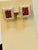 Estate 3 Ct Ruby & 3 Ct Diamonds Square Post Earrings 18 Karat Yellow Gold 13.5G For Sale In New York - Image 6 of 18
