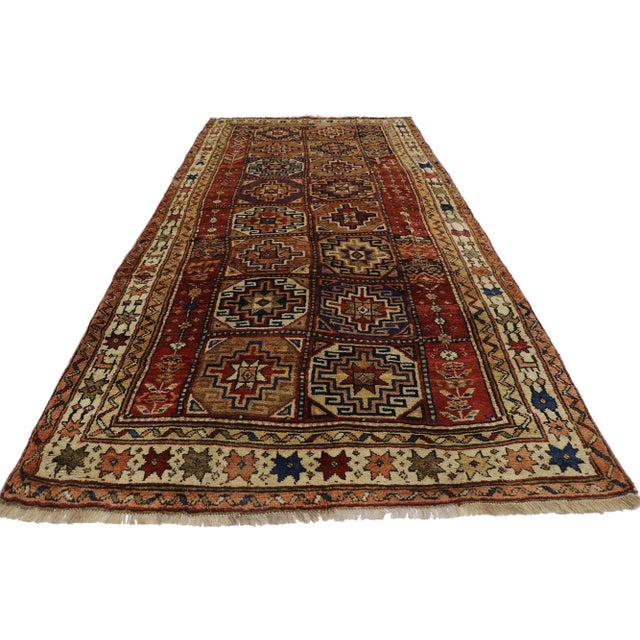 Mid-Century Modern Antique Karabagh Azerbaijan Gallery Rug - 05'03 X 11'00 For Sale - Image 3 of 9