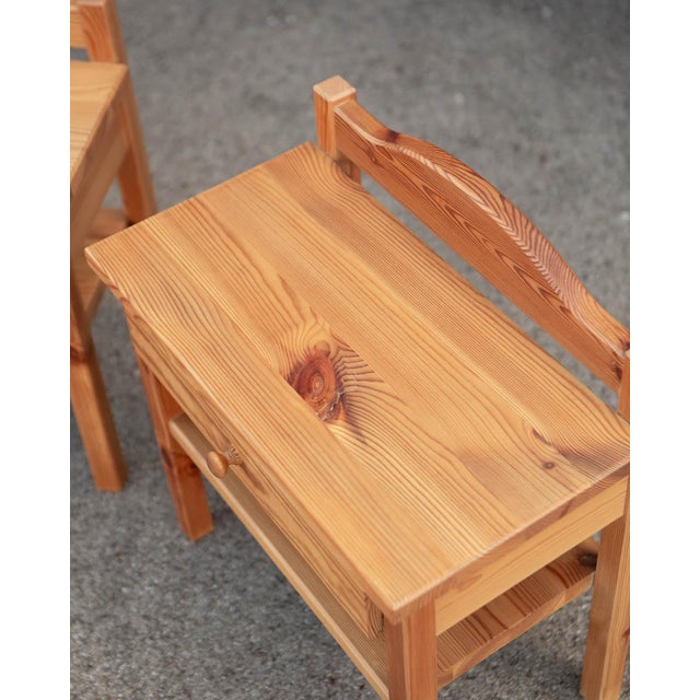 Wood 1970s Pair of Swedish Pine Nightstands For Sale - Image 7 of 10