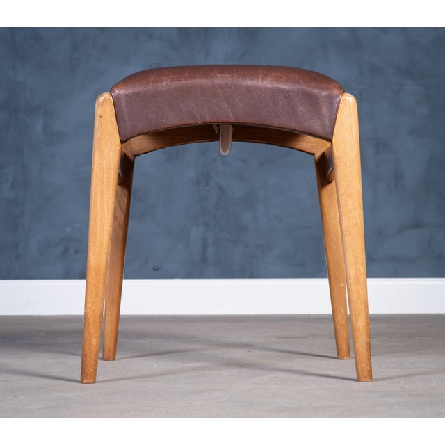 Mid-Century Beech Stool, Denmark, 1950s For Sale - Image 6 of 9