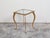 Metal French Mid-Century Gilt Metal Side Table With Square Glass Top and Cabriole Legs For Sale - Image 7 of 10