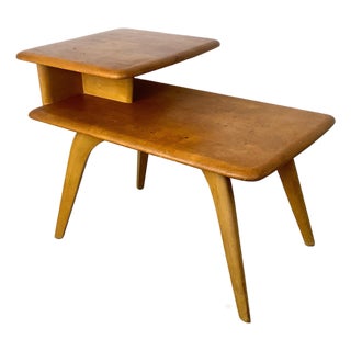 Heywood-Wakefield Birch Step End Table in Wheat Finish For Sale