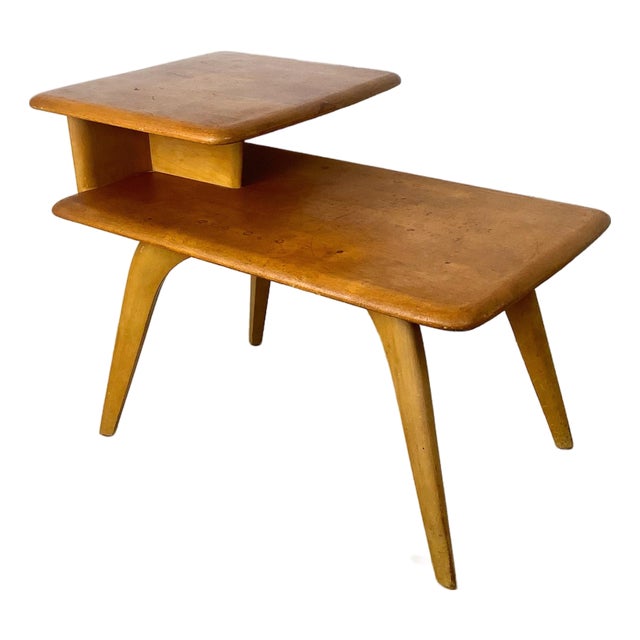 Heywood-Wakefield Birch Step End Table in Wheat Finish For Sale