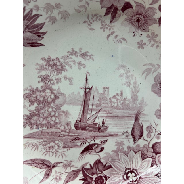 Antique Staffordshire Mulberry Transfer Decorated Soup Bowl, Circa 1830’s For Sale - Image 4 of 12