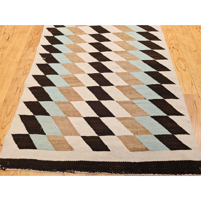 Textile Vintage Navajo Rug, Eye Dazzler Pattern, Wool & Cotton, Native American Wall Art, 3x5 For Sale - Image 7 of 12