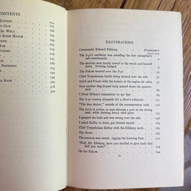 1929 Hardcover Historical Maritime Non-Fiction on the Bottom by Commander Edward Ellsberg, S-51 Submarine, Diving, Illustrated For Sale - Image 9 of 12