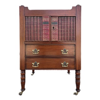 Georgian Style Mahogany Faux Book Side Table For Sale