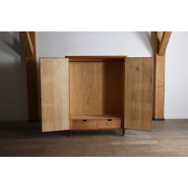 Art Deco Wardrobe in Burl Walnut, Italy, 1930s For Sale - Image 9 of 17