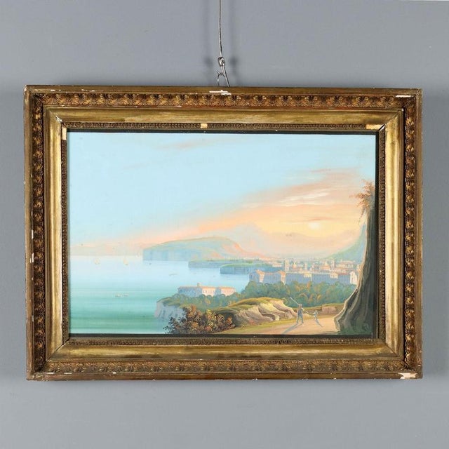View of Sorrento, 1800s, Gouache on Paper For Sale - Image 11 of 11