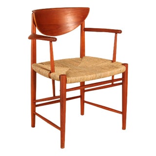 Mid-Century Modern Danish Teak Armchair by Peter Hvidt and Orla Molgard Nielsen for Soborg Mobler, 1950s For Sale