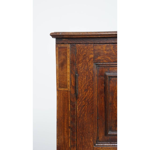 Antique English 2-Door Cupboard with Intarsia Marquetry, 18th Century For Sale - Image 6 of 14