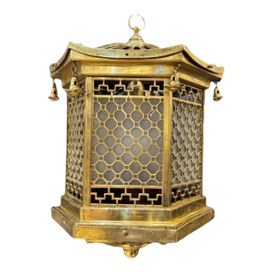 1930 French Pagoda Shape Bronze Lantern