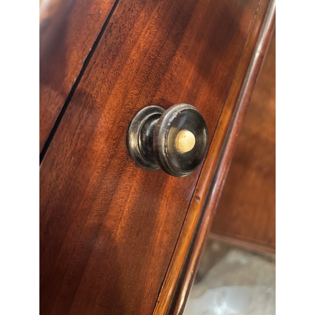 English Writing Desk or Side Table of Mahogany With Two Drawers on Casters For Sale - Image 9 of 11