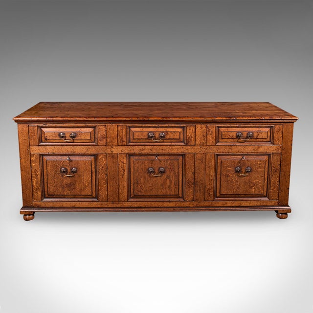 Traditional Large Vintage Country House Dresser Base, English, Oak, Georgian Revival, c.1980 For Sale - Image 3 of 12