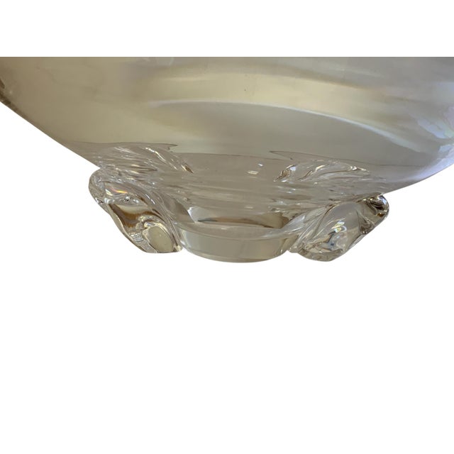 Mid-Century Modern Vintage MCM Steuben Donald Pollard Crystal Glass Basket Bowl 11.5" #8079 Usa 1950s-1960s Signed For Sale - Image 3 of 3
