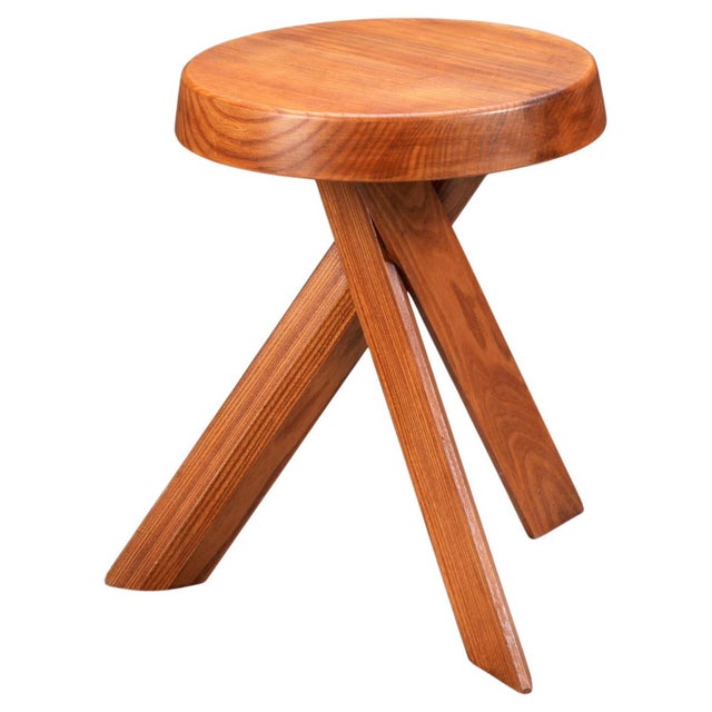 S13A Stool in Elm attributed to Pierre Chapo, France, 1970s For Sale - Image 9 of 9